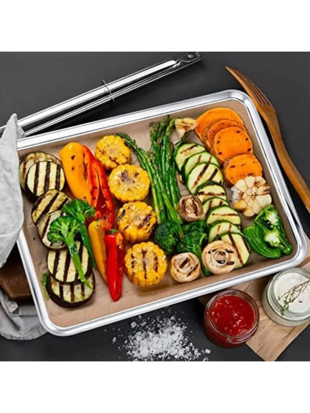 6-Piece Stainless Steel Baking Sheet Set - Durable Cookie Pans, 18x13x1 Inch